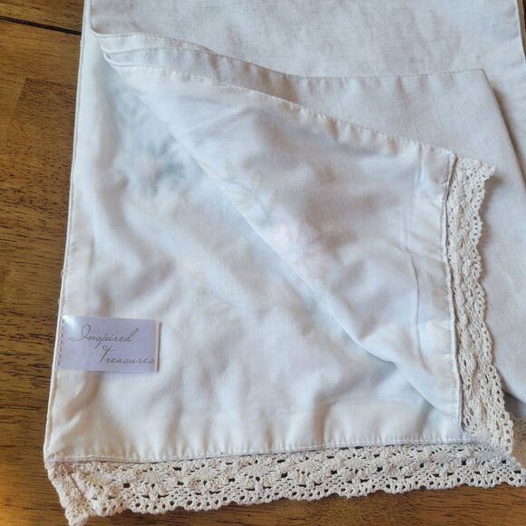 Easter Table Runner 14 × 74 Embroidered Happy Easter Floral ring Linen Feel - Picture 6 of 10